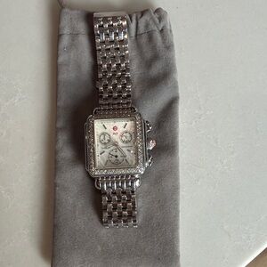 Michele Deco Diamond Stainless Steel Watch